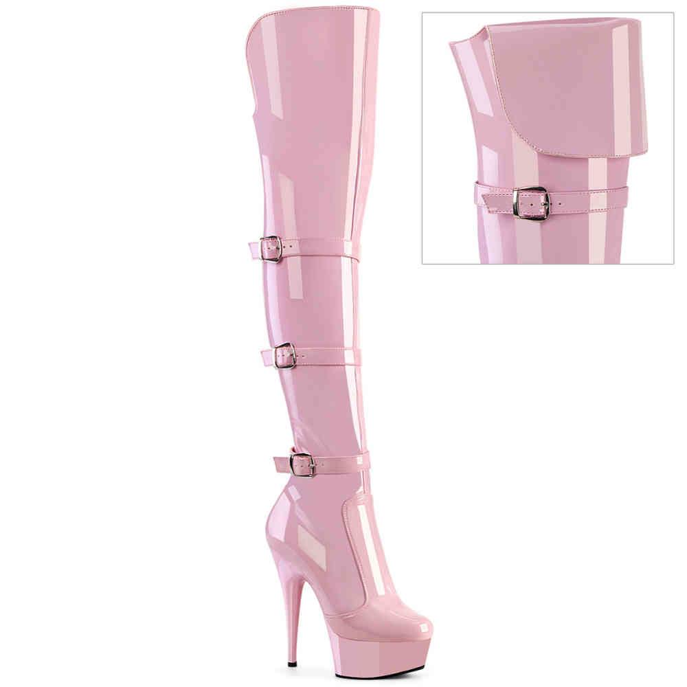 Pleaser - DELIGHT3018 Bottes cuissardes à plateforme - Rose Product image
